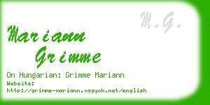 mariann grimme business card